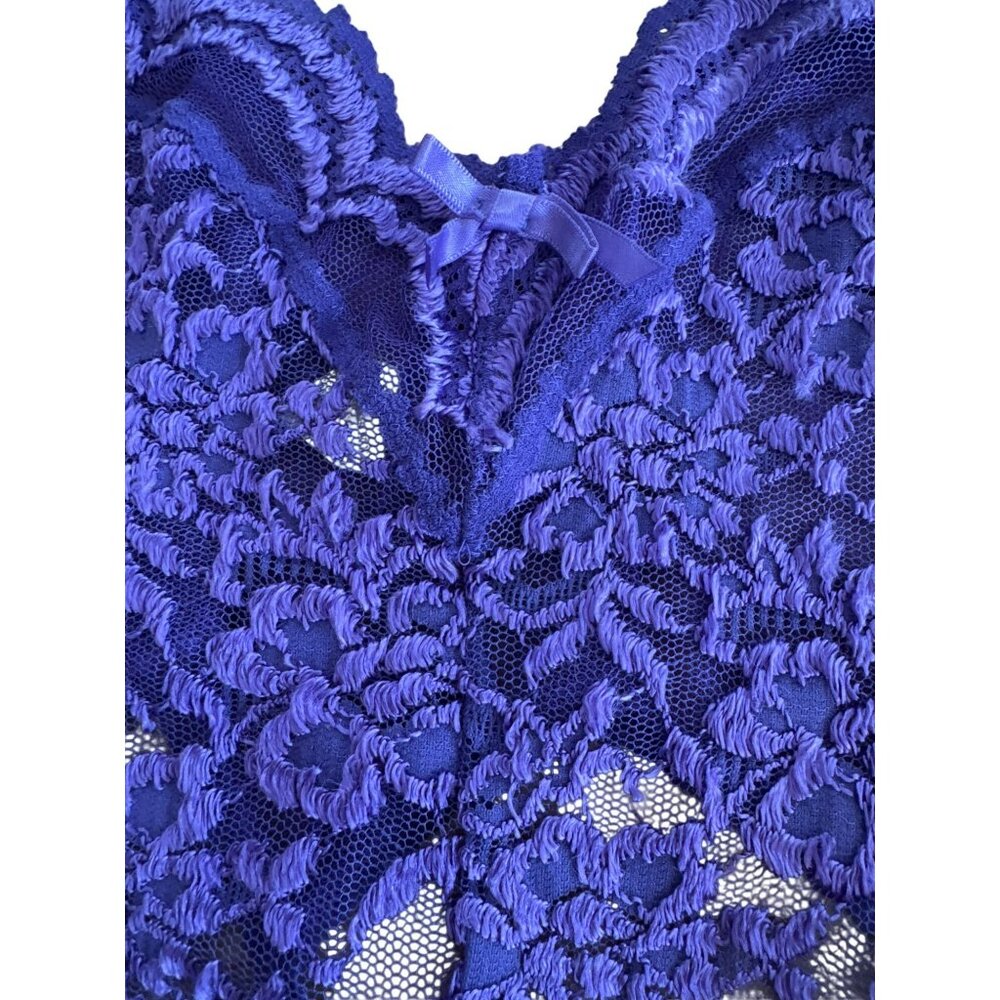 Vintage Victorias Secret Purple Lace Mesh Teddy Lingerie Size Small Thong 80s - Picture 3 of 6